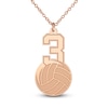 Thumbnail Image 7 of Engravable Sports Number Necklace 14K Rose Gold 18"