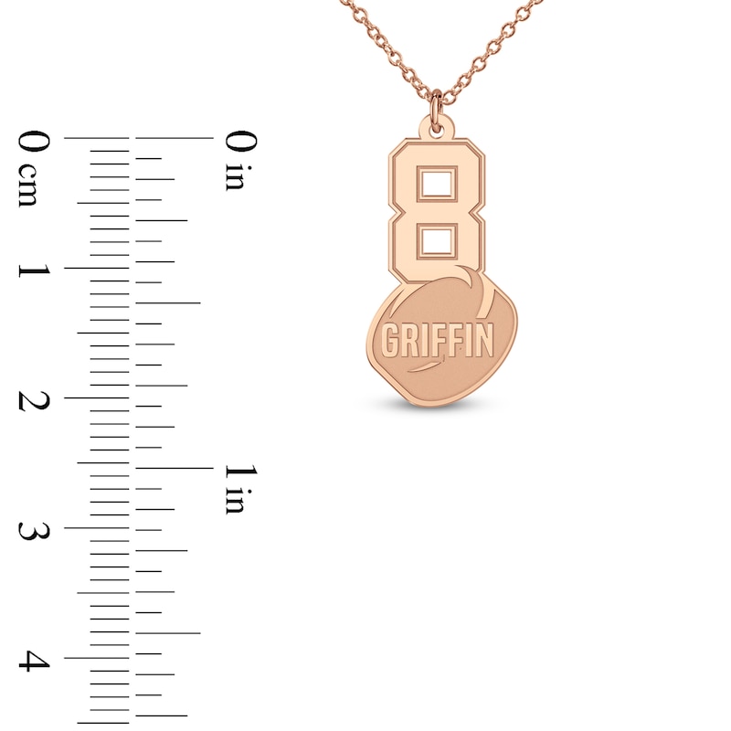 Main Image 9 of Engravable Sports Number Necklace 14K Rose Gold 18"