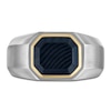 Thumbnail Image 3 of Forged by Jared Men's Octagon Ring Damascus Steel, Sterling Silver & 18K Yellow Gold