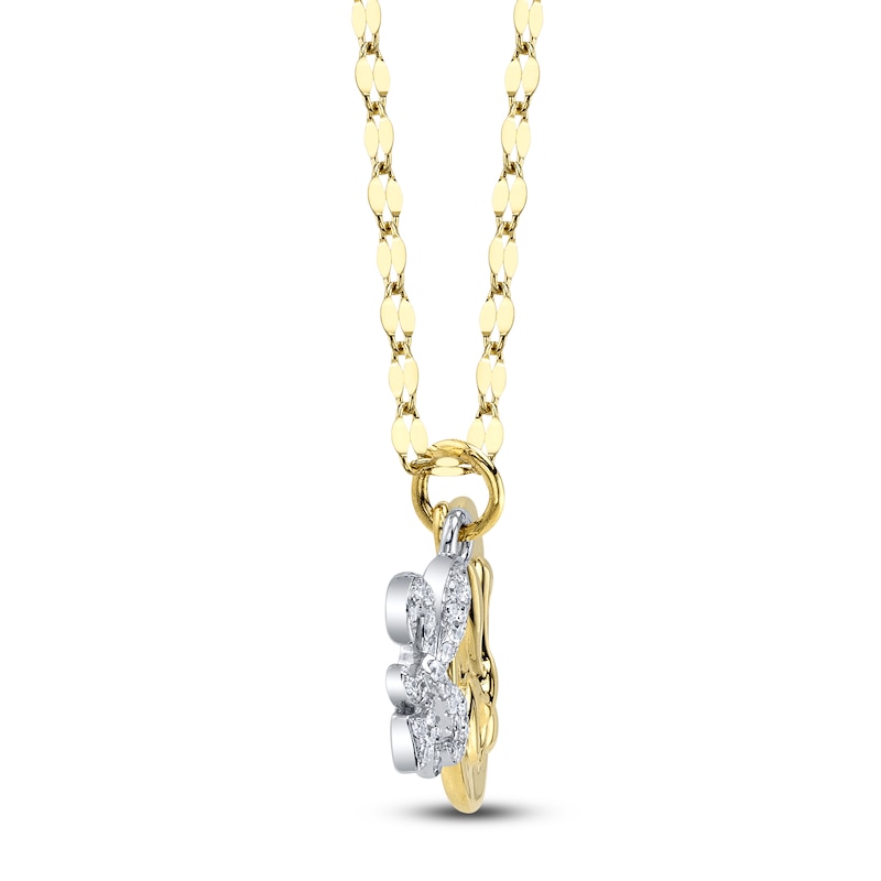 Main Image 2 of Shy Creation Diamond Pavé Fleur-de-Lis Double Charm Necklace 14K Two-Tone Gold 18" JR55028302