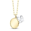 Thumbnail Image 3 of Shy Creation Diamond Pavé Fleur-de-Lis Double Charm Necklace 14K Two-Tone Gold 18" JR55028302