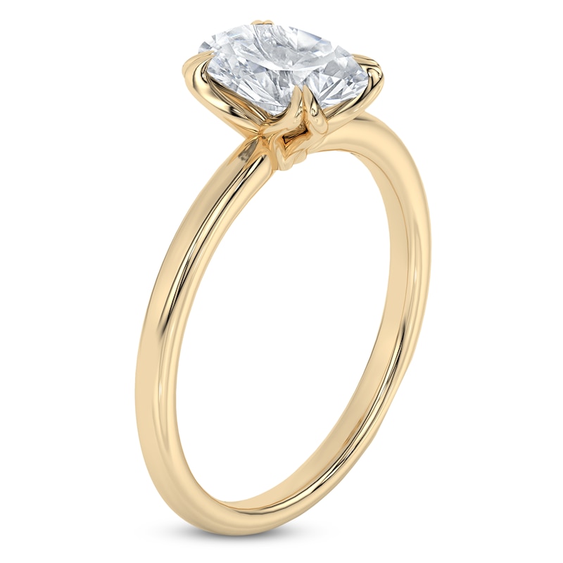Main Image 2 of Certified Oval-Cut Diamond Solitaire Engagement Ring 1-1/2 ct tw 14K Yellow Gold (I1/I)