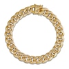 Thumbnail Image 1 of Curb Chain Bracelet 9.3mm Semi-Solid 10K Yellow Gold 8.5"