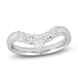 Storied Diamond Desert Sands of Eternity Pear-Shaped & Round-Cut Contour Anniversary Ring 5/8 ct tw 18K White Gold