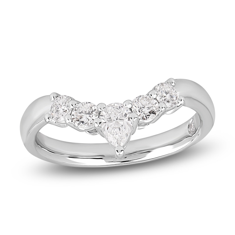 Main Image 1 of Storied Diamond Desert Sands of Eternity Pear-Shaped & Round-Cut Contour Anniversary Ring 5/8 ct tw 18K White Gold