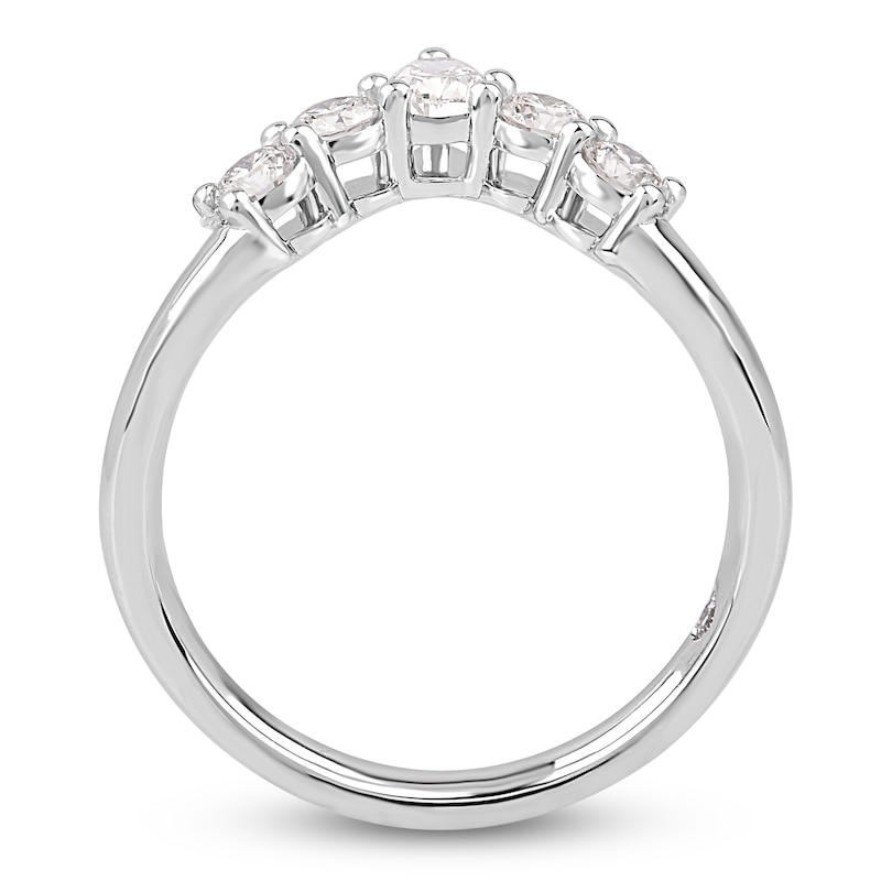 Main Image 2 of Storied Diamond Desert Sands of Eternity Pear-Shaped & Round-Cut Contour Anniversary Ring 5/8 ct tw 18K White Gold