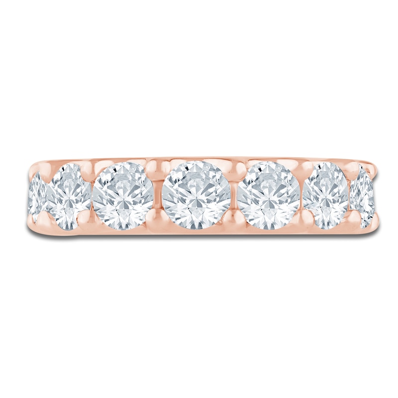 Main Image 3 of Lab-Grown Diamond Seven-Stone Anniversary Ring 3 ct tw 14K Rose Gold