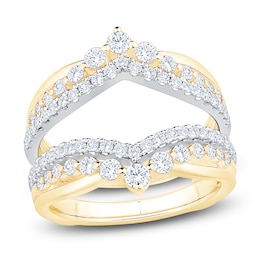 Certified Diamond Chevron Enhancer Ring 1 ct tw 14K Yellow Gold