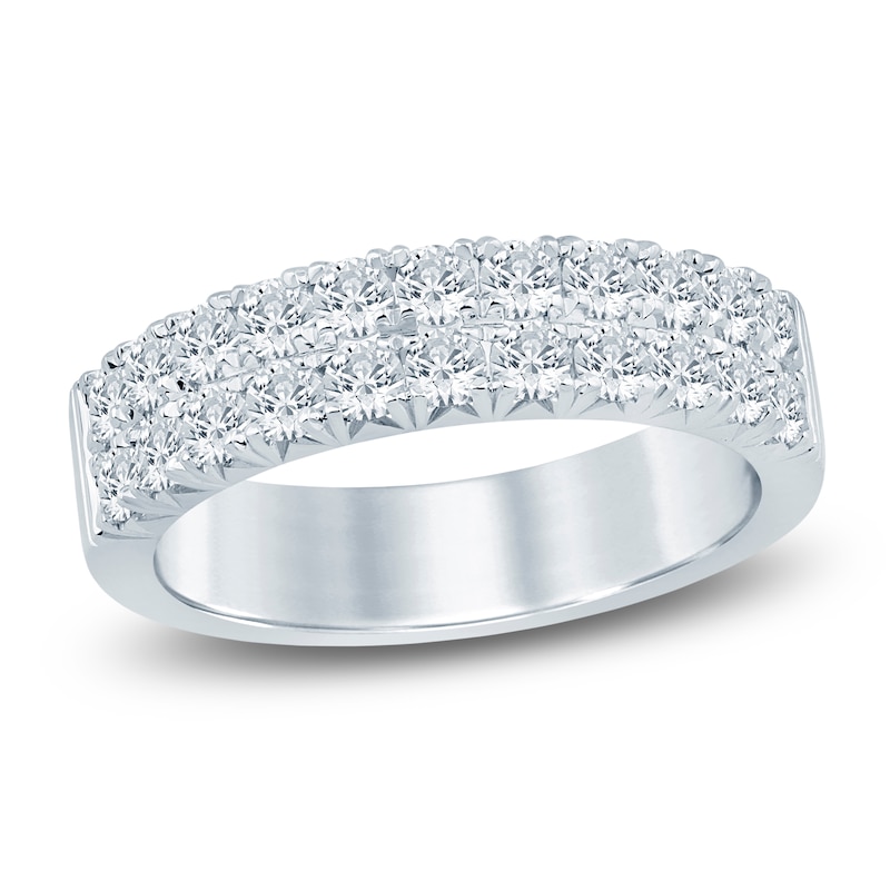 Main Image 1 of Lab-Grown Diamond Two-Row Anniversary Ring 1 ct tw 14K White Gold