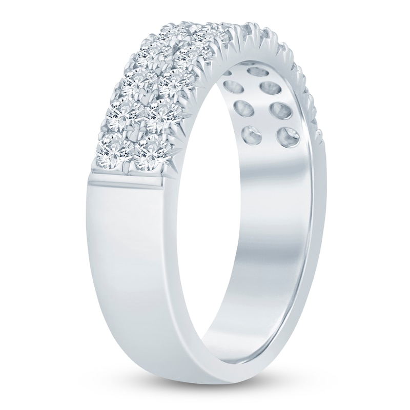 Main Image 2 of Lab-Grown Diamond Two-Row Anniversary Ring 1 ct tw 14K White Gold