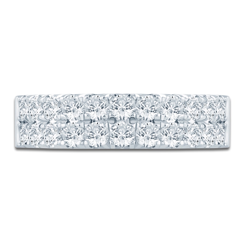Main Image 3 of Lab-Grown Diamond Two-Row Anniversary Ring 1 ct tw 14K White Gold