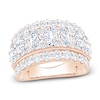 Thumbnail Image 1 of Oval & Round-Cut Lab-Grown Diamond Three-Row Anniversary Ring 4-1/4 ct tw 14K Rose Gold