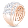 Thumbnail Image 2 of Oval & Round-Cut Lab-Grown Diamond Three-Row Anniversary Ring 4-1/4 ct tw 14K Rose Gold