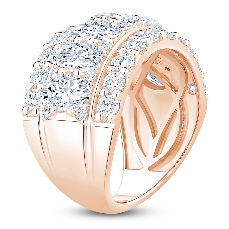 Main Image 2 of Oval & Round-Cut Lab-Grown Diamond Three-Row Anniversary Ring 4-1/4 ct tw 14K Rose Gold