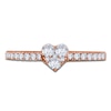 Thumbnail Image 1 of Multi-Diamond Heart Promise Ring 3/8 ct tw 10K Rose Gold