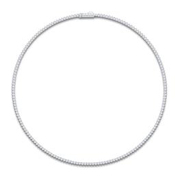 Lab-Grown Diamond Tennis Necklace 7 ct tw 14K White Gold 17"