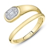 Thumbnail Image 1 of Shy ICON Lumeria Baguette & Round-Cut Multi-Diamond Wrap Ring 1/10 ct tw 14K Yellow Gold