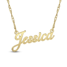 Script Name Necklace 10K Yellow Gold 18"