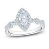 Thumbnail Image 1 of Brilliant Moments Certified Marquise-Cut Diamond Halo Engagement Ring 1-1/5 ct tw 14K White Gold