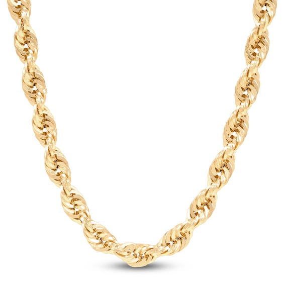 Jared The Galleria Of Jewelry Glitter Rope Chain 4.5mm Semi-Solid 10K Yellow Gold 22"
