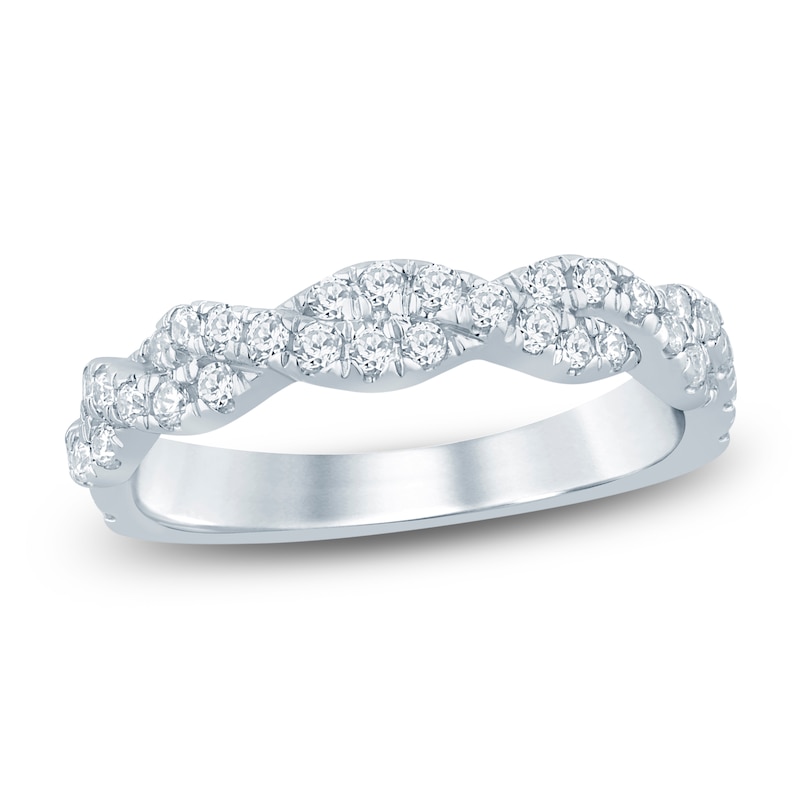 Main Image 1 of Lab-Grown Diamond Twist Anniversary Ring 1/2 ct tw 14K White Gold