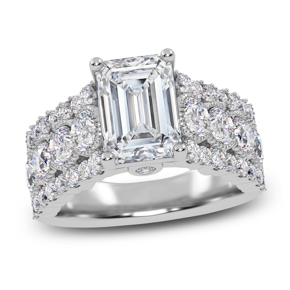 Emerald-Cut Lab-Grown Diamond Engagement Ring 3-3/4 ct tw 14K White Gold