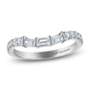 Thumbnail Image 1 of Vera Wang VOW Baguette & Round-Cut Diamond Contour Wedding Band 3/8 ct tw 14K White Gold