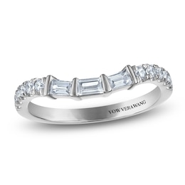 Vera Wang VOW Baguette & Round-Cut Diamond Contour Wedding Band 3/8 ct tw 14K White Gold