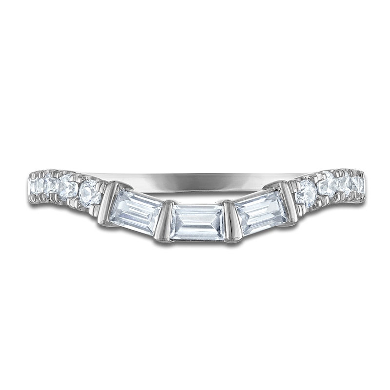 Main Image 3 of Vera Wang VOW Baguette & Round-Cut Diamond Contour Wedding Band 3/8 ct tw 14K White Gold