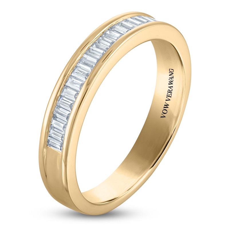 Main Image 2 of Vera Wang VOW Baguette-Cut Diamond Channel Wedding Band 1/4 ct tw 14K Yellow Gold