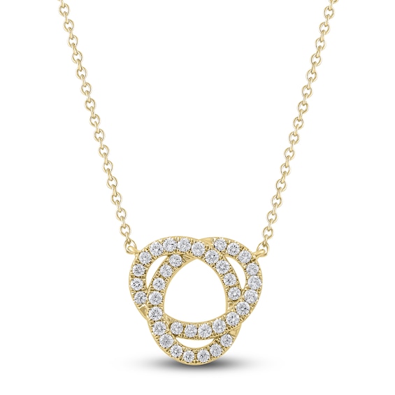 Diamond Circle Necklace 14 ct tw 14K Yellow Gold