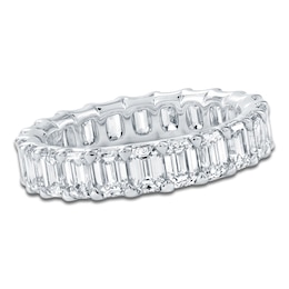 Certified Emerald-Cut Diamond Eternity Band 3-5/8 to 4-5/8 ct tw 14K White Gold