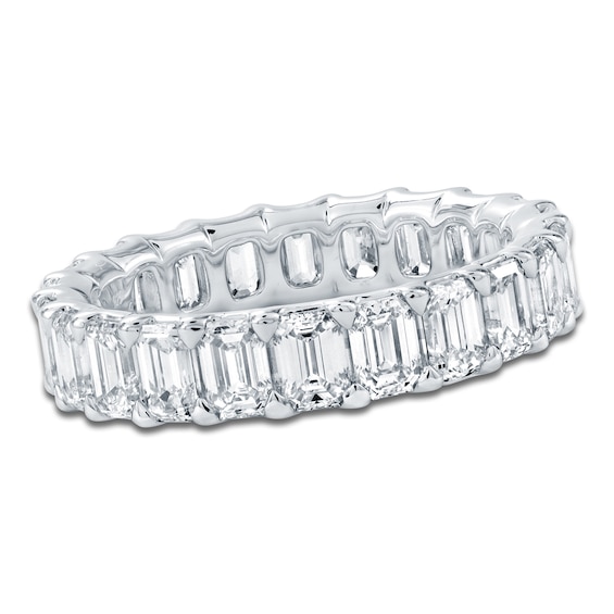 Chosen Certified Emerald-Cut Diamond Eternity Band 3-5/8 to 4-5/8 ct tw 14K White Gold