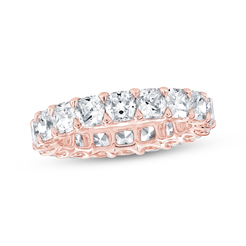 Main Image 1 of Cushion-Cut Lab-Grown Diamond Eternity Band 4-7/8 to 6 ct tw 14K Rose Gold