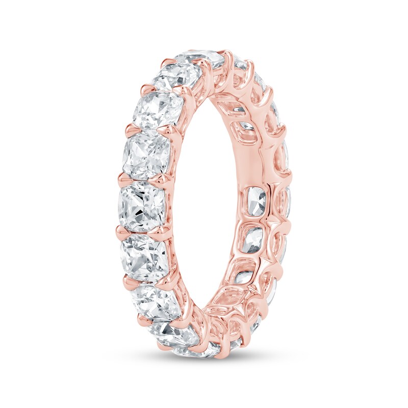 Main Image 2 of Cushion-Cut Lab-Grown Diamond Eternity Band 4-7/8 to 6 ct tw 14K Rose Gold