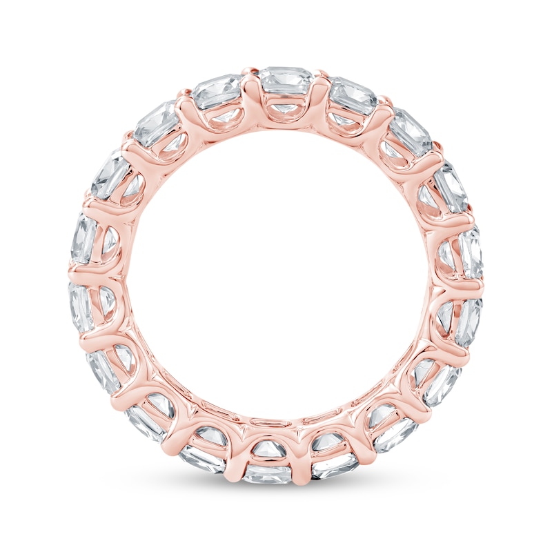 Main Image 3 of Cushion-Cut Lab-Grown Diamond Eternity Band 4-7/8 to 6 ct tw 14K Rose Gold