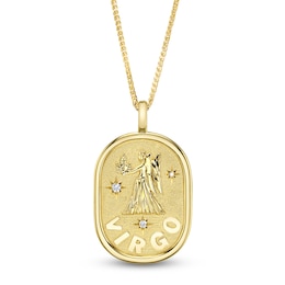Shy ICON Zodiac Diamond Accent Virgo Necklace 14K Yellow Gold 18" B22001099-VIR