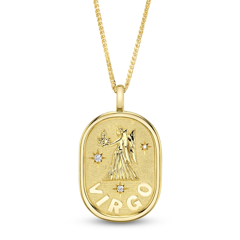 Main Image 1 of Shy ICON Zodiac Diamond Accent Virgo Necklace 14K Yellow Gold 18" B22001099-VIR
