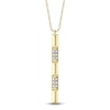 Thumbnail Image 1 of Shy Creation Diamond Pyramid Vertical Necklace 1/6 ct tw 14K Yellow Gold 18" SC55026741