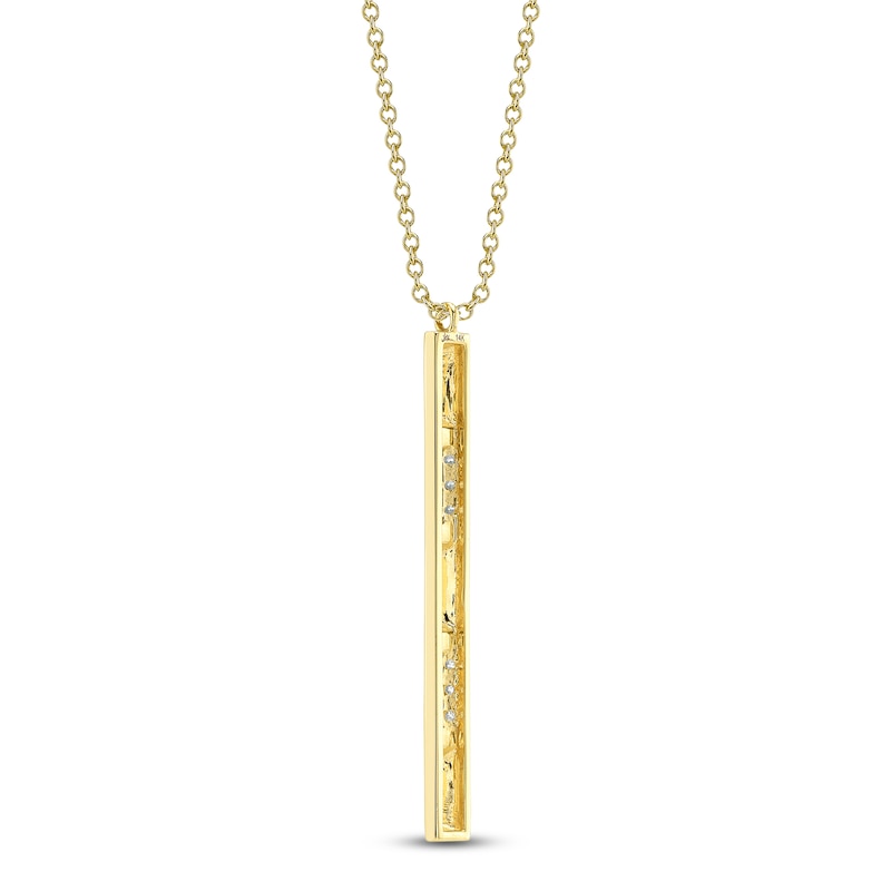 Main Image 3 of Shy Creation Diamond Pyramid Vertical Necklace 1/6 ct tw 14K Yellow Gold 18" SC55026741
