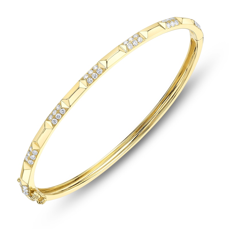 Main Image 2 of Shy Creation Diamond Pyramid Bangle Bracelet 1/2 ct tw 14K Yellow Gold SC55026735ZS
