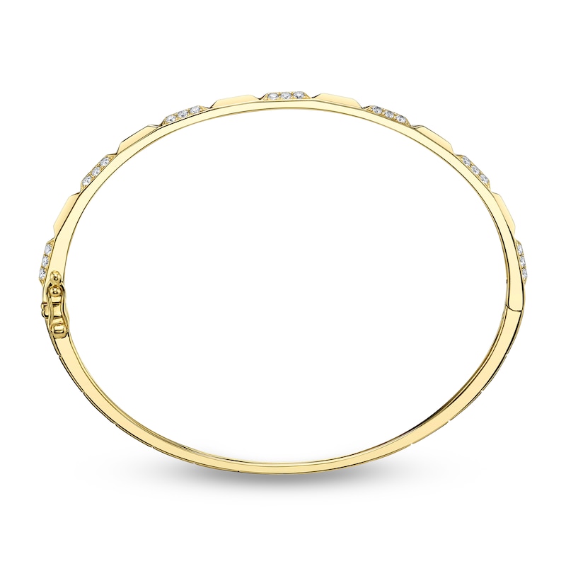 Main Image 3 of Shy Creation Diamond Pyramid Bangle Bracelet 1/2 ct tw 14K Yellow Gold SC55026735ZS