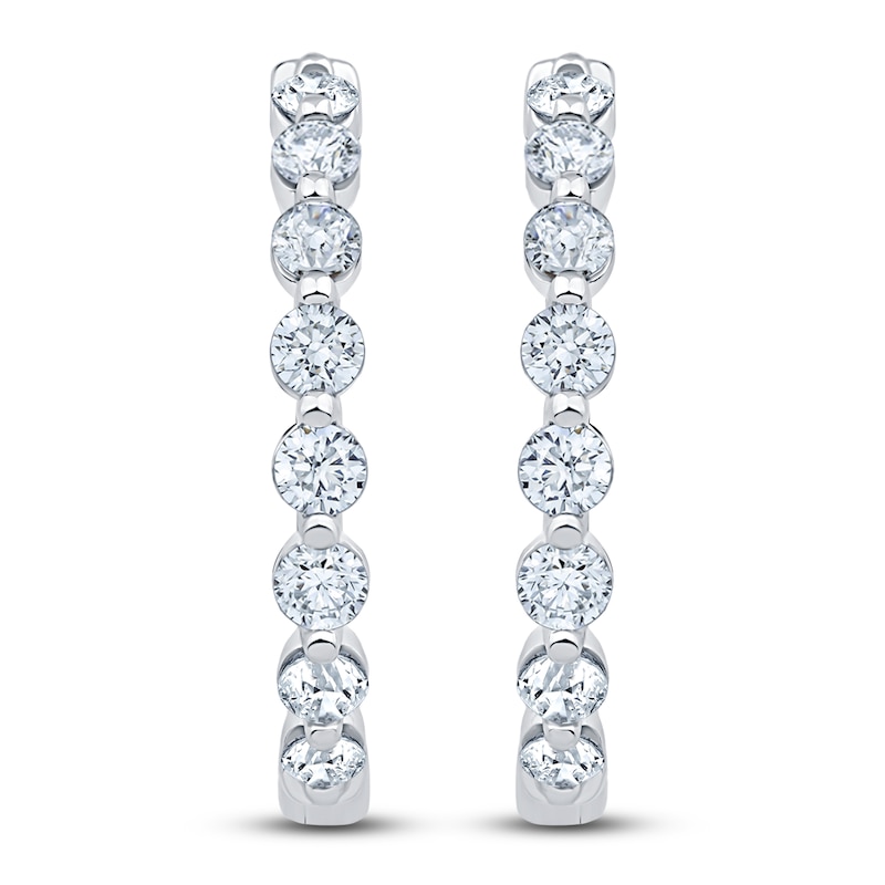 Main Image 2 of Jared Signature Lab-Grown Diamond Inside-Out Hoop Earrings 1 ct tw 14K White Gold