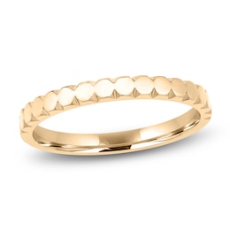 Scalloped Wedding Band 14K Yellow Gold 2mm