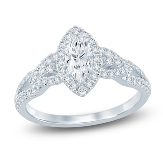 Chosen Certified Marquise-Cut Diamond Halo Engagement Ring 1 ct tw 14K White Gold