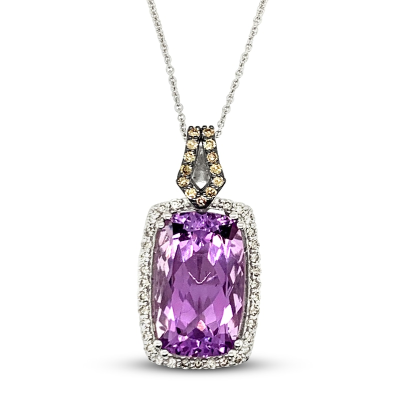 Main Image 1 of Le Vian Natural Amethyst Necklace 3/8 ct tw Diamonds 14K Vanilla Gold