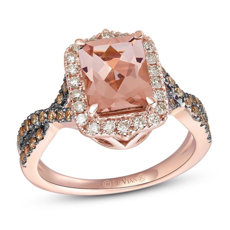 Main Image 1 of Le Vian Natural Morganite Ring 1/2 ct tw Diamonds 14K Strawberry Gold