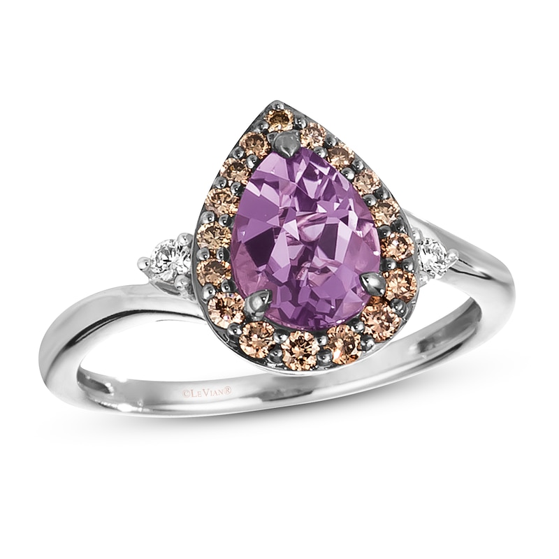 Main Image 1 of Le Vian Natural Amethyst Ring 1/4 ct tw Diamonds 14K Vanilla Gold