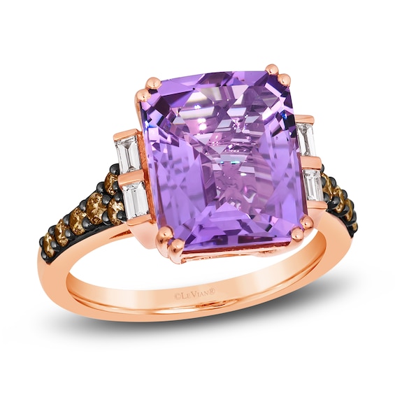 Le Vian Natural Amethyst Ring 1/2 ct tw Diamonds 14K Strawberry Gold