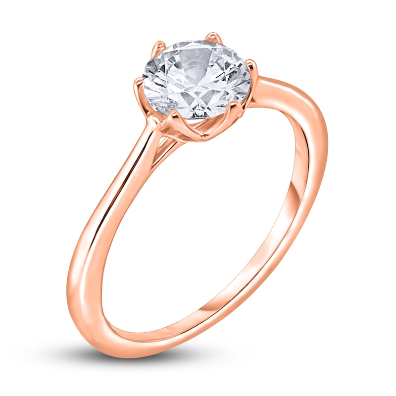 Main Image 2 of Diamond Cathedral Solitaire Engagement Ring 1 ct tw Round 14K Rose Gold (I2/I)